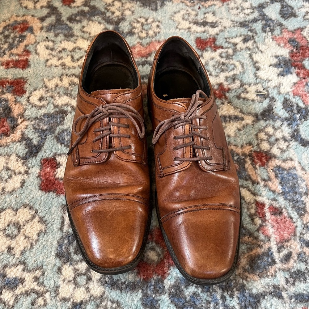 Mens Brown Leather Dress Shoes Size 8.5